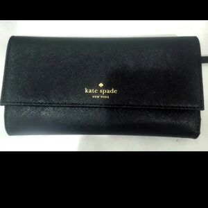 Kate Spade Black Leather Phone Wallet